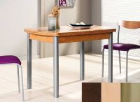 Logo Table hercule 110x70 - plateau wengue - pieds inox - ceinture en bois laque hetre 1990_wengue_inox_bl-hetre