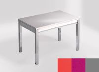 Logo Table mensa ext 110x70 - plateau rojo vital - pieds argent - ceinture en bois laque magenta energy 2321_rojo-vital_argent_bl-mag