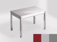 Logo Table mensa 110x70 extension m�lamin� - plateau rojo eros - pieds argent - ceinture en bois laque ar 2332_rojo-eros_argent_bl-ar