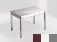 Logo Table mensa ext 110x70 - plateau satori - pieds argent - ceinture en bois laque blanc 2321_satori_argent_bl-blanc
