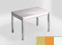 Logo Table mensa ext 100x60 - plateau rhine - pieds blanc - ceinture en bois laque jaune dream 2320_rhine_blanc_bl-jaune-dream