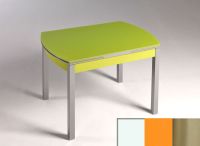 Logo Table hercule 105x60 - plateau blanc - pieds inox - ceinture en bois laque orange cool 1989_blanc_inox_bl-orange-cool