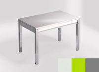 Logo Table mensa 110x70 extension m�lamin� - plateau blanco zeus - pieds argent - ceinture en bois laque  2332_blanco-zeus_argent_bl-