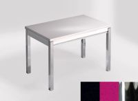 Logo Table mensa ext 100x60 - plateau tao - pieds chrome - ceinture en bois laque magenta energy 2320_tao_chrome_bl-magenta-energy