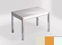 Logo Table mensa 100x60 extension melamin� - plateau yukon - pieds blanc - ceinture en bois laque jaune d 2331_yukon_blanc_bl-jaune-d