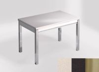 Logo Table mensa ext 110x70 - plateau blanco norte - pieds inox - ceinture en bois laque noir 2321_blanco-norte_inox_bl-noir
