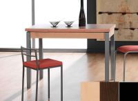 Logo Table mensa ext 100x60 - plateau hetre - pieds noir - ceinture en bois laque wengue 2034_hetre_noir_bl-wengue