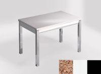 Logo Table mensa 100x60 extension melamin� - plateau amarillo palmira - pieds noir - ceinture en bois laq 2331_amarillo-palmira_noir_