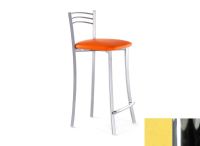 Logo Tabouret kalmie 63 - assise en vinyltech jaune - pieds chrome 2655_vt-jaune_chrome