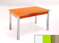 Logo Table mensa ext 110x70 - plateau blanc - pieds inox - ceinture en bois laque vert 2040_blanc_inox_bl-vert
