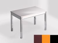 Logo Table mensa 100x60 extension melamin� - plateau satori - pieds noir - ceinture en bois laque orange  2331_satori_noir_bl-orange-