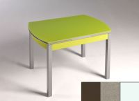 Logo Table hercule 105x60 - plateau moka - pieds blanc - ceinture en bois laque inox 1989_moka_blanc_bl-inox