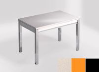 Logo Table mensa ext 100x60 - plateau blanco norte - pieds noir - ceinture en bois laque orange cool 2320_blanco-norte_noir_bl-orange