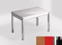 Logo Table mensa 100x60 extension melamin� - plateau sonora gold - pieds chrome - ceinture en bois laque  2331_sonora-gold_chrome_bl-