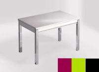 Logo Table mensa 110x70 extension m�lamin� - plateau magenta energy - pieds noir - ceinture en bois laque 2332_magenta-energy_noir_bl