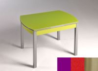 Logo Table hercule 130x80 - plateau magenta - pieds inox - ceinture en bois laque rouge 2000_magenta_inox_bl-rouge