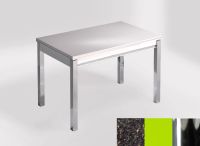 Logo Table mensa ext 110x70 - plateau rain forest - pieds chrome - ceinture en bois laque vert 2321_rain-forest_chrome_bl-vert