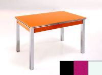 Logo Table mensa ext 135x80 - plateau noir - pieds blanc - ceinture en bois laque magenta energy 2045_noir_blanc_bl-magenta-energy
