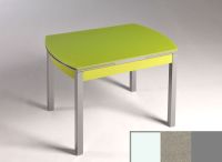 Logo Table hercule 115x75 - plateau blanc - pieds argent - ceinture en bois laque inox 1992_blanc_argent_bl-inox