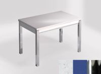 Logo Table mensa 110x70 extension m�lamin� - plateau bianco rivers - pieds chrome - ceinture en bois laqu 2332_bianco-rivers_chrome_b