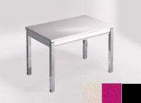 Logo Table mensa 100x60 extension melamin� - plateau blanco norte - pieds noir - ceinture en bois laque m 2331_blanco-norte_noir_bl-m