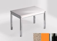 Logo Table mensa ext 110x70 - plateau perla diana - pieds chrome - ceinture en bois laque orange 2321_perla-diana_chrome_bl-orange