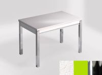 Logo Table mensa ext 100x60 - plateau blanco maple - pieds chrome - ceinture en bois laque vert 2320_blanco-maple_chrome_bl-vert