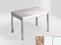 Logo Table mensa ext 110x70 - plateau kona beige - pieds blanc - ceinture en bois laque blanc 2321_kona-beige_blanc_bl-blanc