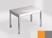 Logo Table mensa 110x70 extension m�lamin� - plateau blanco zeus - pieds argent - ceinture en bois laque  2332_blanco-zeus_argent_bl-