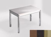 Logo Table mensa 110x70 extension m�lamin� - plateau gedatsu - pieds inox - ceinture en bois laque noir 2332_gedatsu_inox_bl-noir