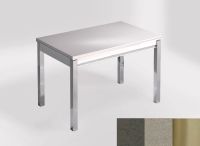 Logo Table mensa 100x60 extension melamin� - plateau amazon - pieds inox - ceinture en bois laque inox 2331_amazon_inox_bl-inox