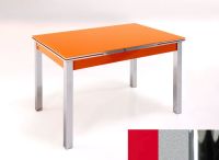 Logo Table mensa ext 100x50 - plateau rouge - pieds chrome - ceinture en bois laque argent 2032_rouge_chrome_bl-argent