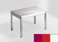 Logo Table mensa ext 110x70 - plateau magenta energy - pieds blanc - ceinture en bois laque rouge 2321_magenta-energy_blanc_bl-rouge