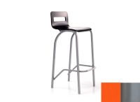 Logo Tabouret tulipe 77 - assise en laque orange cool - pieds argent 2657_la-orange-cool_argent