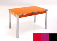Logo Table mensa ext 100x60 - plateau rouge - pieds noir - ceinture en bois laque magenta energy 2035_rouge_noir_bl-magenta-energy