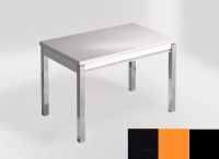 Logo Table mensa 100x60 extension melamin� - plateau negro tebas - pieds noir - ceinture en bois laque or 2331_negro-tebas_noir_bl-or