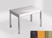 Logo Table mensa 110x70 extension m�lamin� - plateau ebony  pearl - pieds inox - ceinture en bois laque j 2332_ebony--pearl_inox_bl-j