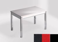 Logo Table mensa 110x70 extension m�lamin� - plateau negro magma - pieds noir - ceinture en bois laque ro 2332_negro-magma_noir_bl-ro