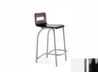 Logo Tabouret tulipe 63 - assise en laque blanc - pieds chrome 2656_la-blanc_chrome