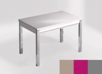 Logo Table mensa 100x60 extension melamin� - plateau unsui - pieds argent - ceinture en bois laque magent 2331_unsui_argent_bl-magent