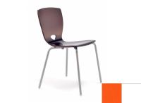 Logo Chaise n�nuphar - assise en laque orange cool - pieds blanc 1924_la-orange-cool_blanc
