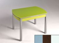 Logo Table hercule 115x75 - plateau gris - pieds blanc - ceinture en bois laque wengue 1992_gris_blanc_bl-wengue
