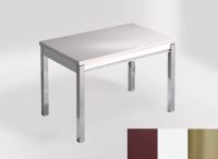 Logo Table mensa ext 110x70 - plateau satori - pieds inox - ceinture en bois laque blanc 2321_satori_inox_bl-blanc