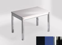 Logo Table mensa 100x60 extension melamin� - plateau negro anubis - pieds chrome - ceinture en bois laque 2331_negro-anubis_chrome_bl