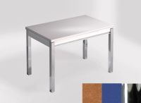 Logo Table mensa ext 110x70 - plateau sonora gold - pieds chrome - ceinture en bois laque bleu enjoy 2321_sonora-gold_chrome_bl-bleu-