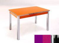 Logo Table mensa ext 100x50 - plateau magenta - pieds chrome - ceinture en bois laque magenta energy 2032_magenta_chrome_bl-magenta-e