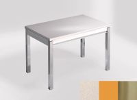 Logo Table mensa ext 110x70 - plateau blanco norte - pieds inox - ceinture en bois laque jaune dream 2321_blanco-norte_inox_bl-jaune-