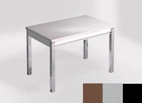 Logo Table mensa 100x60 extension melamin� - plateau gedatsu - pieds noir - ceinture en bois laque argent 2331_gedatsu_noir_bl-argent