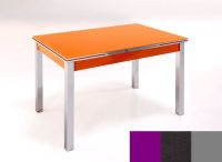 Logo Table mensa ext 100x60 - plateau magenta - pieds argent - ceinture en bois laque noir 2035_magenta_argent_bl-noir