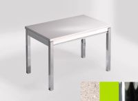 Logo Table mensa 110x70 extension m�lamin� - plateau stellar blanco - pieds chrome - ceinture en bois laq 2332_stellar-blanco_chrome_